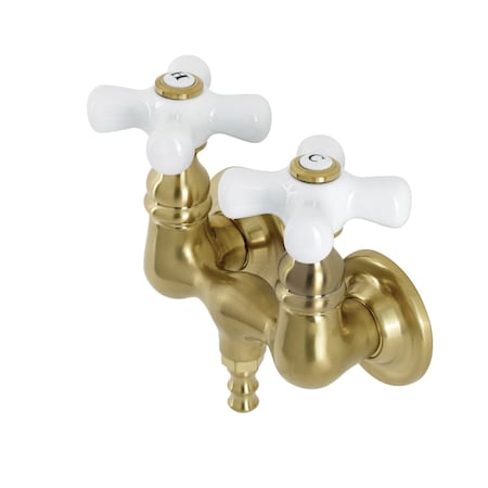 Kingston Brass AE39T7 3-3/8 Inch Wall Mount Tub Faucet, Brushed Brass AE39T7